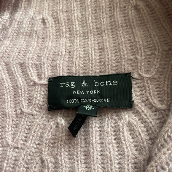 Rag & Bone Pierce Cashmere Half Zip Turtleneck Sweater Lilac Pink Extra Small - Picture 3 of 9